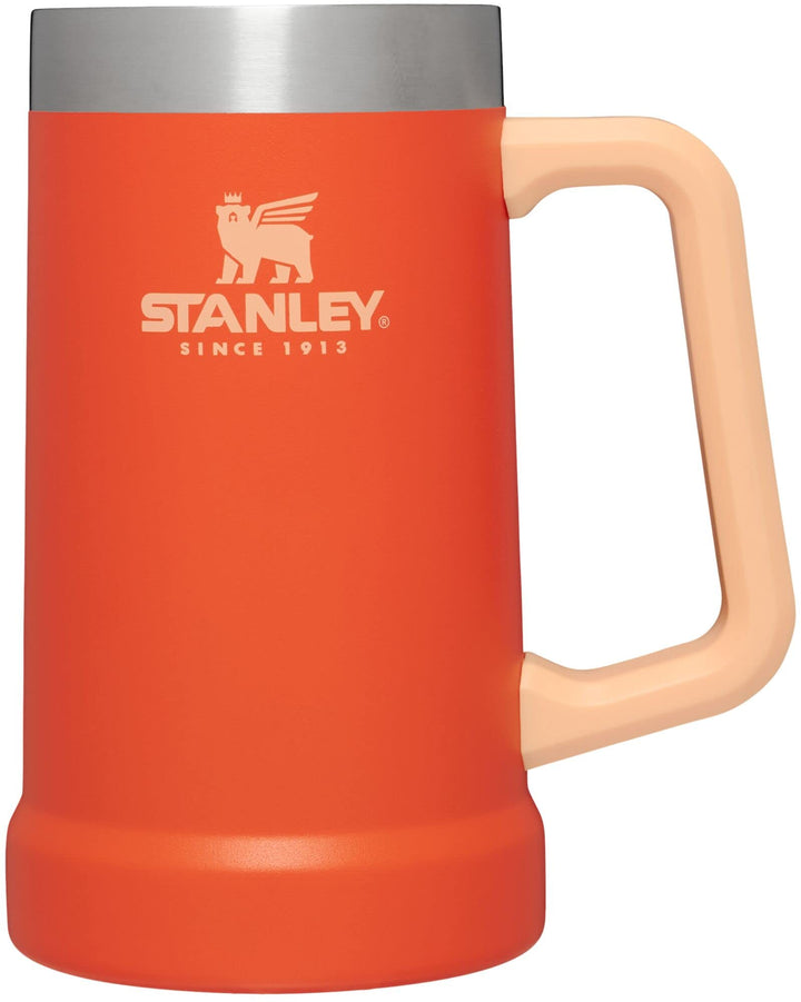 Stanley Adventure Big Grip Bierkrug aus Edelstahl, doppelwandige Vakuumisolierung, 680 ml, Tigerlily