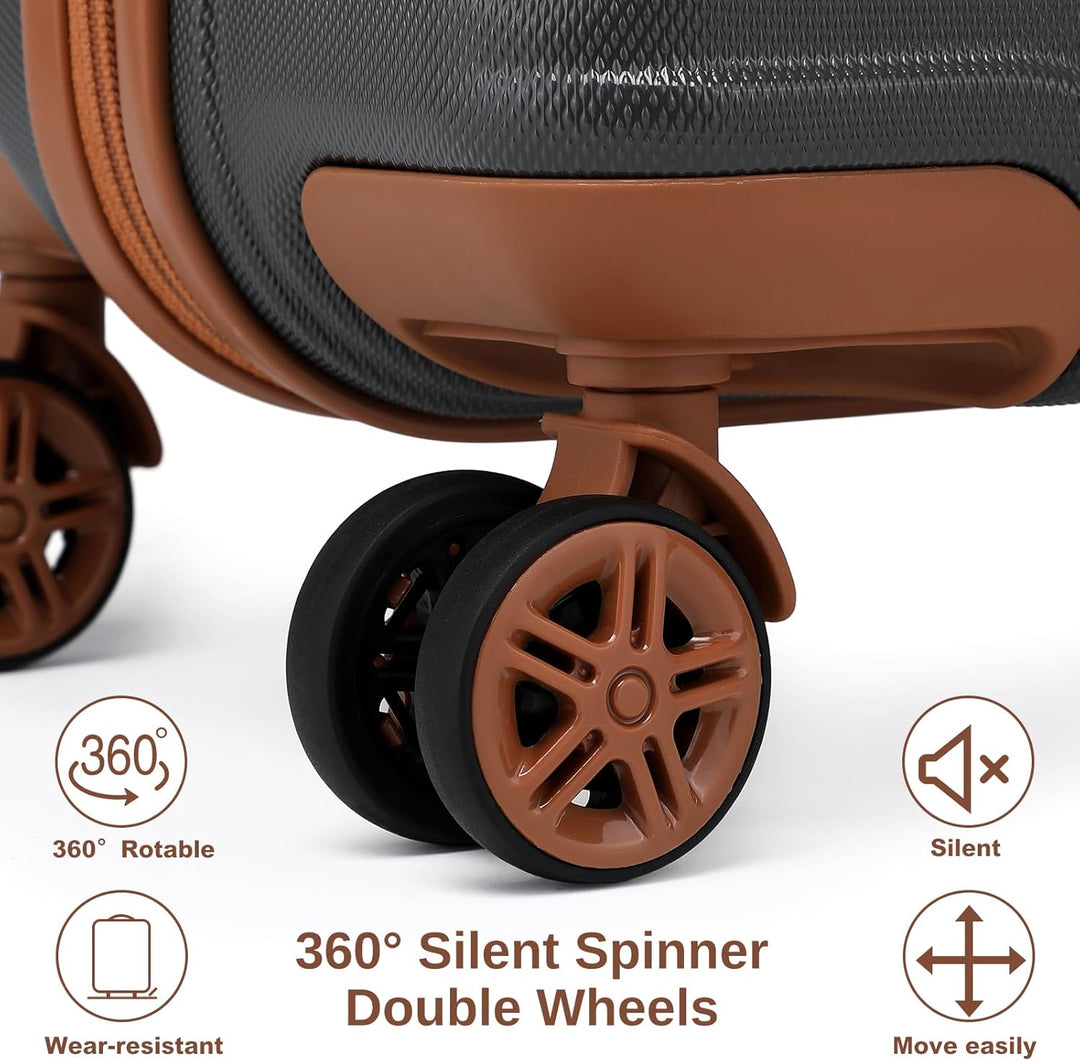 KONO Reisekoffer Set Gepäcksets 4 Teilig Kofferset, 55cm Handgepäck mit Beautycase Kosmetikkoffe mit