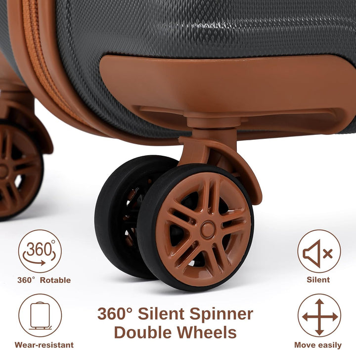 KONO Reisekoffer Set Gepäcksets 4 Teilig Kofferset, 55cm Handgepäck mit Beautycase Kosmetikkoffe mit