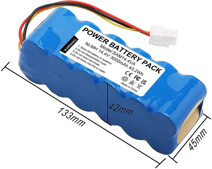 3000mAh 14.4V NI-MH Akku Ersatzakku für Samsung Navibot SR-Serie - Kompatibel mit SR8850, SR8855, SR