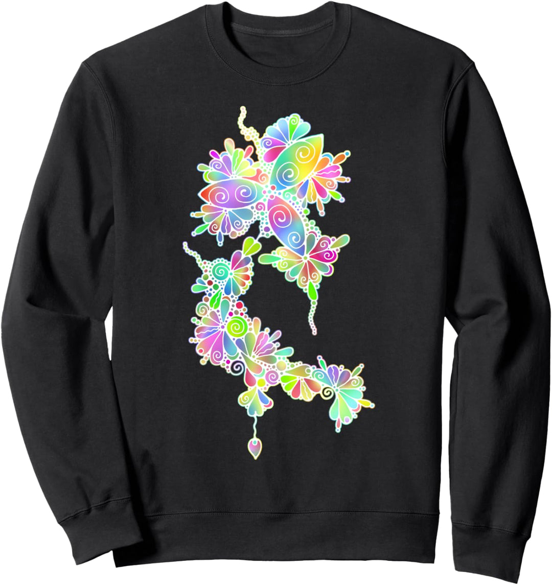 Sketching Art - Fantasy Flowers 4 - Fan Fun Sweatshirt
