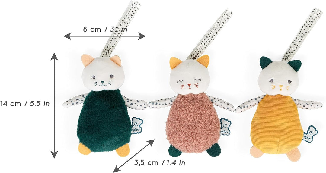KALOO - Stimuli - Meine kleinen Streichel-Katzen - 3er-Set sensorische Plüschtiere - Entwicklungsspi