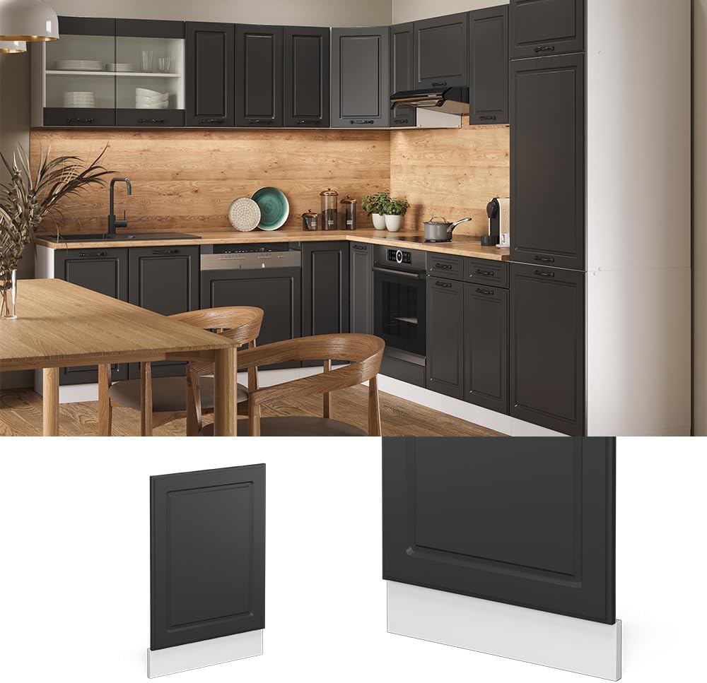 Vicco Frontblende R-Line, Anthrazit Landhaus/Weiss, 45 cm ohne Arbeitsplatte Anthrazit Landhaus Gesc