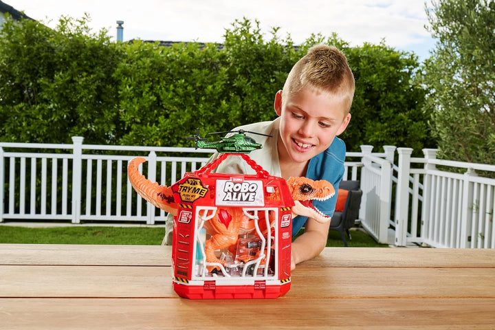 ROBO ALIVE Dino Escape Serie 1 von ZURU, batteriebetriebenes Roboterspielzeug mit Leuchteffekt, T-re