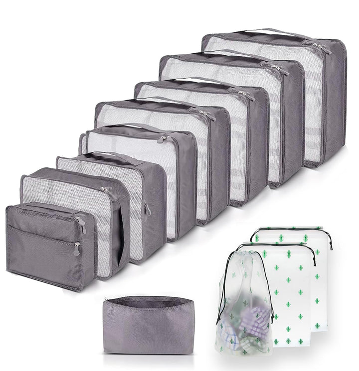 Grosse Koffer Organizer Set 12-teilig, Wasserdichte Packwürfel, Travel Organizer zum Gepäckpacken, F