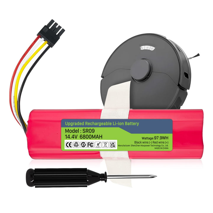 14,4V 6800mAh Li-ion Ersatzakku für Xiaomi Roborock S5 S50 S6 S7 S5 Max Mijia Roborock s51 s502-00 R
