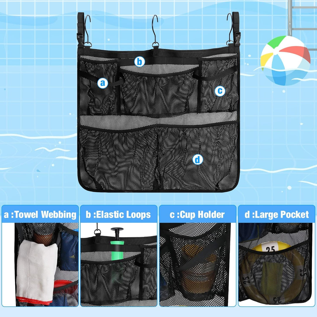 Pool Aufbewahrungstasche, Pool Aufbewahrungskorb, Pool Aufbewahrungsbox, Schwarz Schwimmbad Netztasc