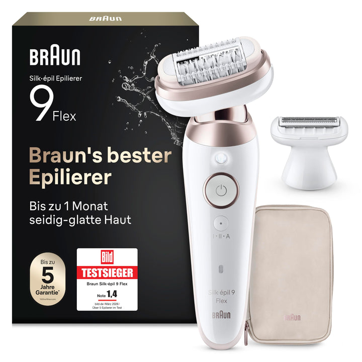 Braun Silk-épil 9 Flex, Epilierer Damen / Haarentferner für langanhaltende Haarentfernung, Ladyshave