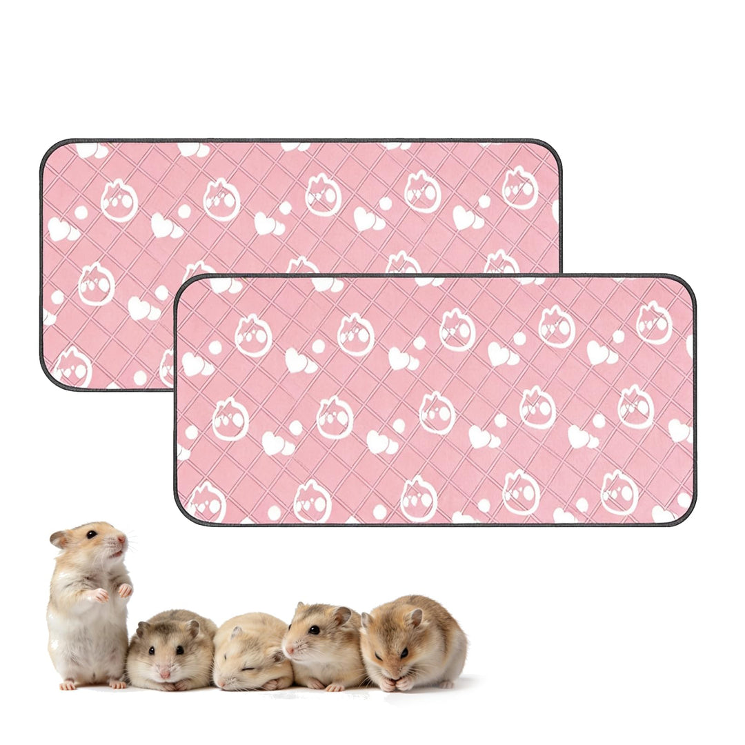 2 Stück 60x120cm Meerschweinchen Unterlage Waschbar: Pipipads Meerschweinchen, Rosa, wasserdichte Su