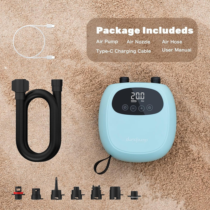 dwndpump SUP Pumpe Elektrische 20PSI, Schnelles Aufladen SUP Pumpe Elektrisch mit Akku, Tragbar Elek