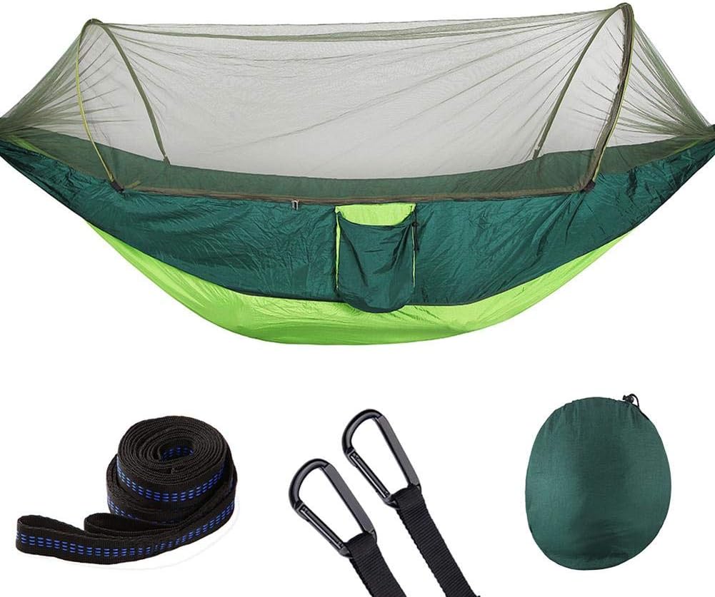 Doppel-Camping-Hängematte mit Moskito-Zelt, 290 x 140 cm, tragbar, leicht, Nylon, Fallschirmspringer