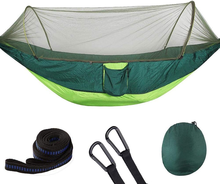 Doppel-Camping-Hängematte mit Moskito-Zelt, 290 x 140 cm, tragbar, leicht, Nylon, Fallschirmspringer