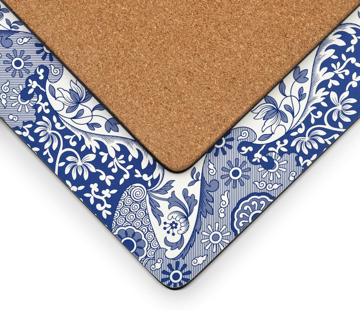 Blue Italian Placemats, Wood, Blue and White, 40.1 x 29 x 0.58 cm
