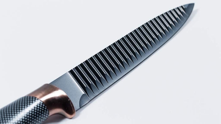 KING Messer-Set mit Sparspäler, in Carbon-Optik, Schwarz/Roségold, 6-teilig