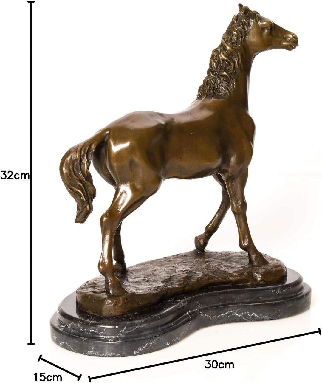aubaho Bronzeskulptur Pferd 6kg Bronze Statue 32cm Skulptur Figur Antik-Stil Horse