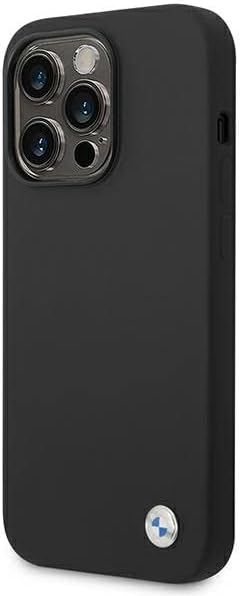 BMW BMHCP14XSILBK hülle für iPhone 14 Pro Max 6,7" schwarz/Black Silicone Metal Logo