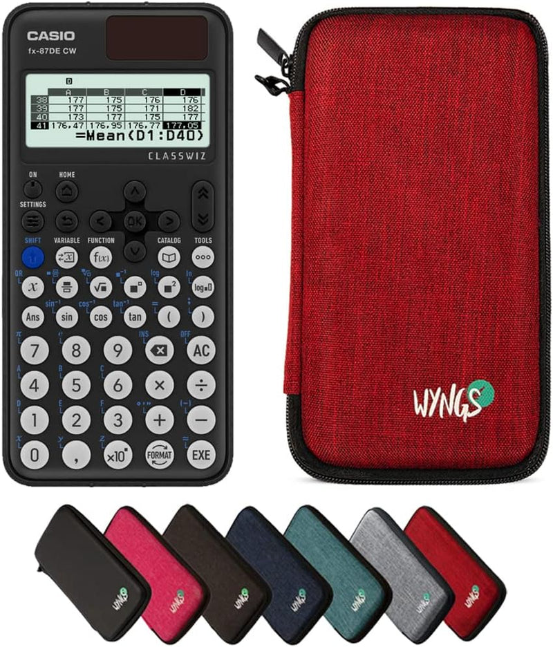 CALCUSO Sparpaket: Casio FX-87DE CW ClassWiz technisch-wissenschaftlicher Schulrechner + WYNGS Schut