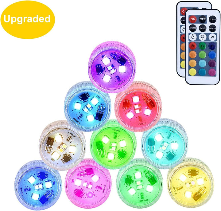 Afoosoo RGB Unterwasser LED Licht Multi Farbwechsel Flammenlose LED Runde CR2450 Batteriebetriebene