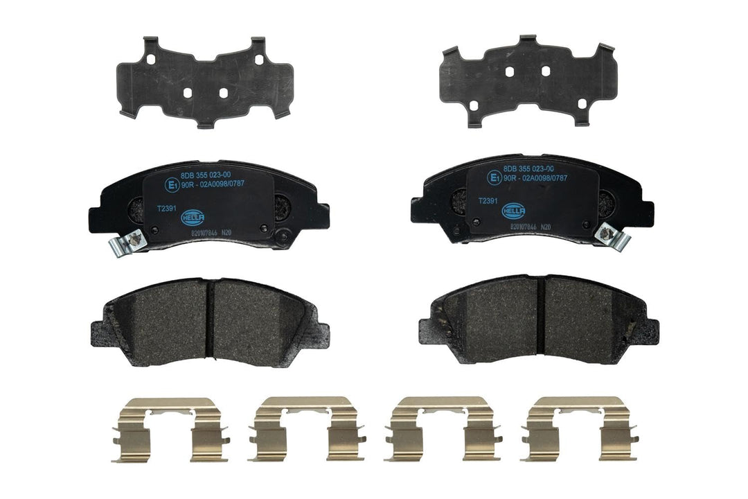 HELLA PAGID 8DB 355 023-001 Bremsbelagsatz - T2391 - Dicke/Stärke: 16.7mm - Bremssystem: Mando - mit