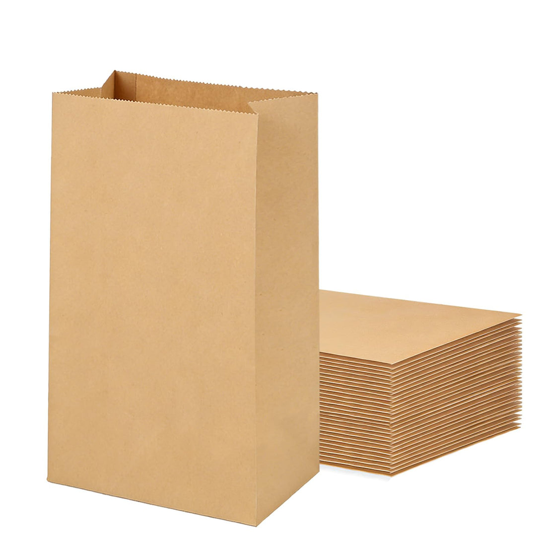 Papiertüten Geschenktüten 100 STK-11x6x20cm kraftpapier Tüten für Weihnachten Hochzeit Geburtstagspa