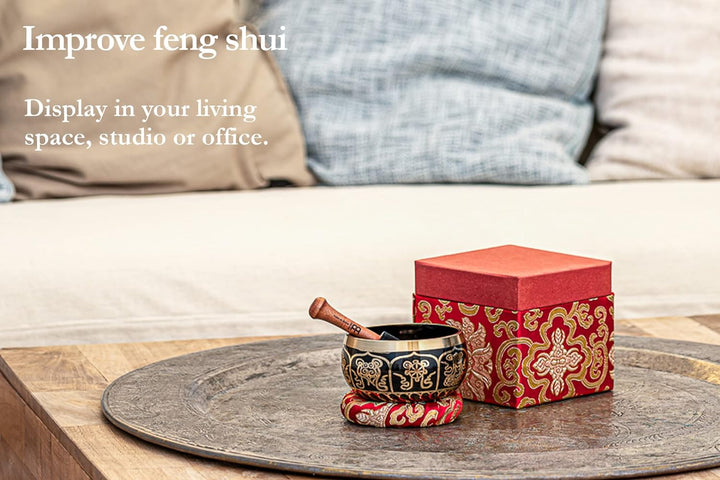 Sonic Energy Ornamental Singing Bowl – Geschenke Set, 400g Klangschale – Meditation, Deko, Yoga – in