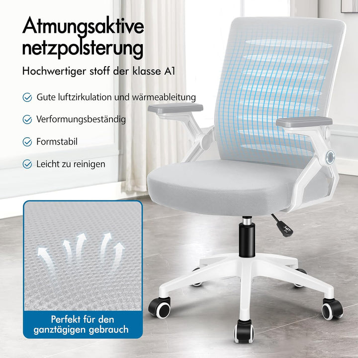 ALFORDSON Schreibtischstuhl, Hochwertiger Schaumstoff Sitz, Starke PP & Metall Konstruktion, S-Kurve
