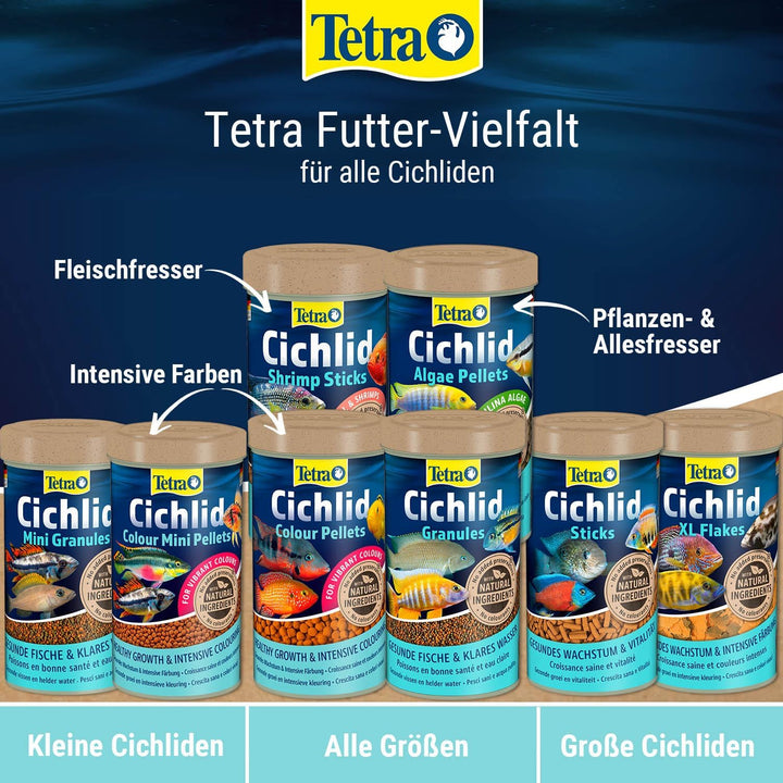 Tetra Cichlid Sticks - Fischfutter für alle Cichliden und andere grosse Zierfische, schwimmfähige Fu
