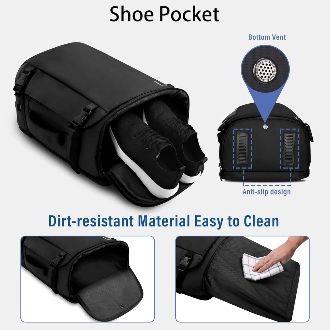 HOMIEE Reiserucksack 40L Grosser Rucksack Herren Wasserdicht 15.6-17.3 Zoll Laptoprucksack Handgepäc