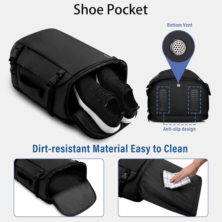 HOMIEE Reiserucksack 40L Grosser Rucksack Herren Wasserdicht 15.6-17.3 Zoll Laptoprucksack Handgepäc