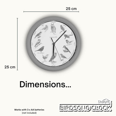 Wanduhr mit Vogelstimmen STARLYF Birdsong Clock, Wanduhr mit echten Klängen von 12 verschiedenen Vög