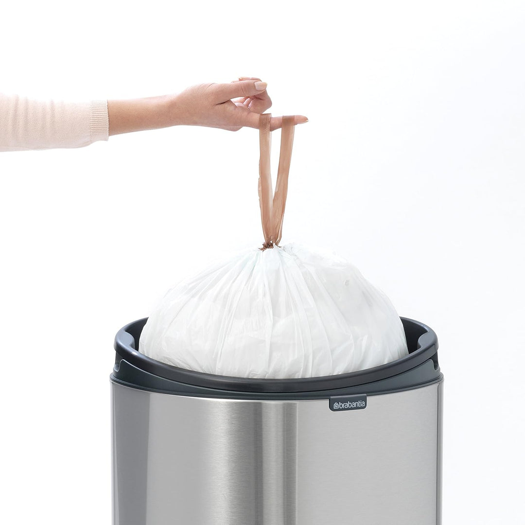 Brabantia Touch Bin New mit herausnehmbaren Kunststoffeinsatz, 40L, Edelstahl, platinum, 32.8 x 48.3