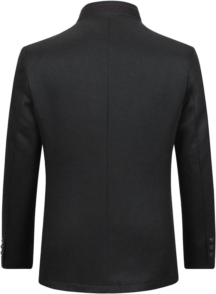 Allthemen Wintermantel Herren Kurzmantel Slim Fit Mantel mit Stehkragen Wolle Warm Wollmantel Busine