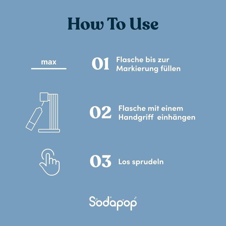 Sodapop Wassersprudler Cooper Pro Schwarz inklusive 1x PET-Flasche, Einfache Handhabung mit Einhänge