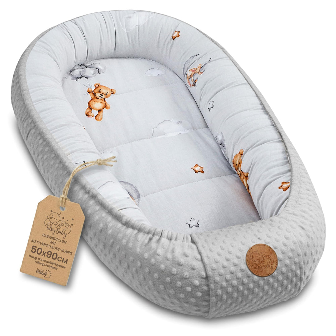Nestchen Baby - Babynestchen Neugeborene Minky Babynest für Kinderbett Vielseitiges tragbar Nest kus