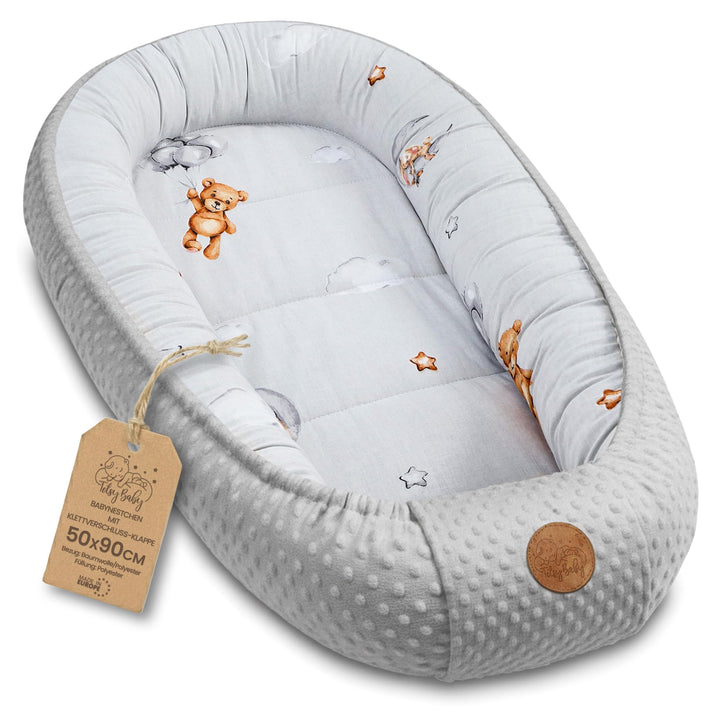Nestchen Baby - Babynestchen Neugeborene Minky Babynest für Kinderbett Vielseitiges tragbar Nest kus
