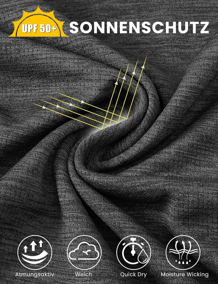 donhobo Damen Sport Shirt Langarm Laufshirt UPF 50+ UV Schutz Schnelltrocknend Pullover Sweatshirts