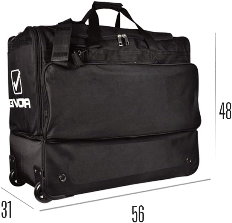 Givova Unisex-Adult Trolley-Sporttasche Freccia Rossa UNICA Schwarz, UNICA Schwarz
