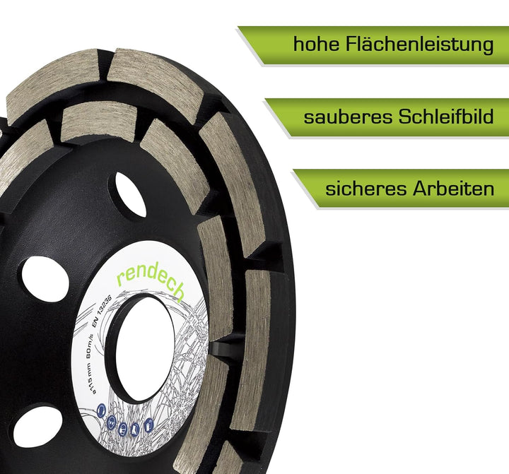 Profi Diamant Schleiftopf 115 mm für Beton, Stein, Fliesenkleber uvm. - Beton Schleifscheibe 115mm f