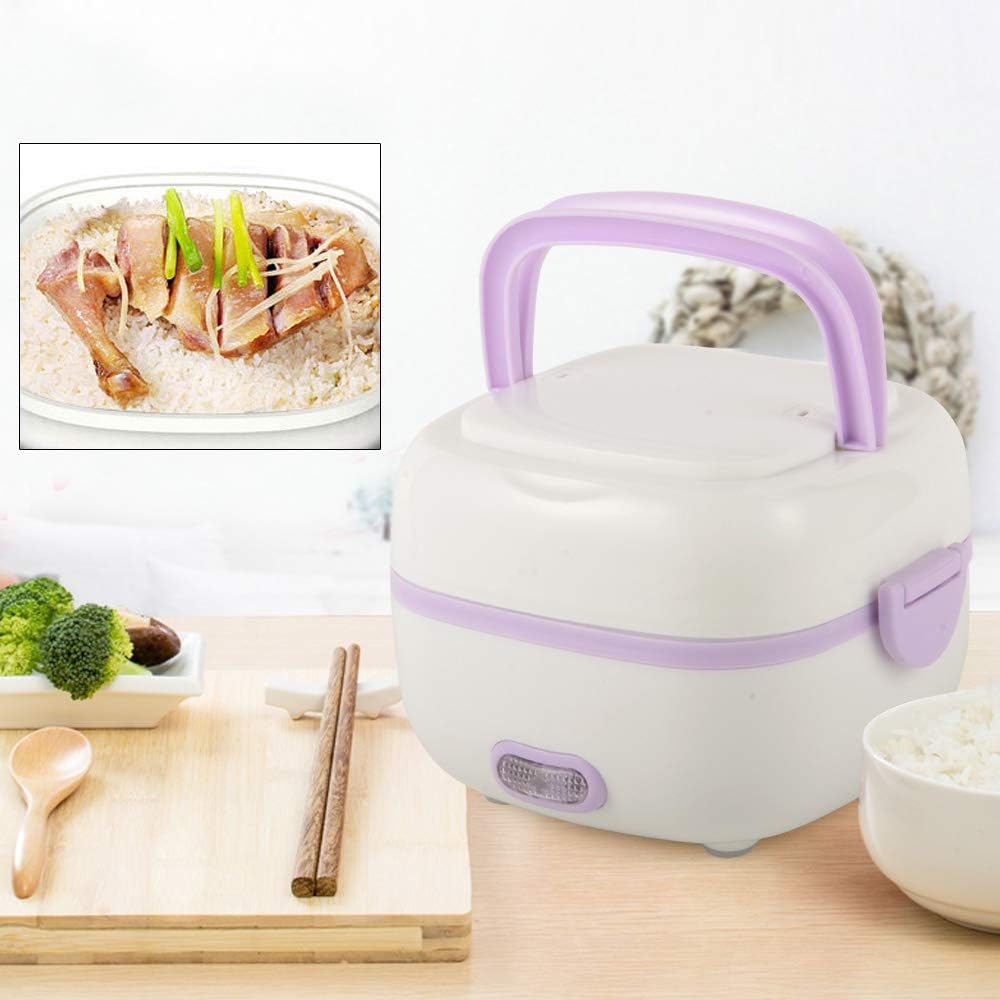 Mini Reiskocher und Dampfgarer 200W Multifunktion Kocher 1 Liter Tragbar Elektrische Mahlzeitbox Lun