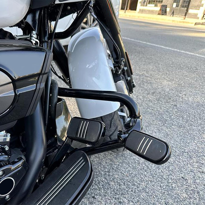 TCMT Highway Pegs 32 mm Universell Schwarze Fussrasten Passend für Electra Road King Street Glide To
