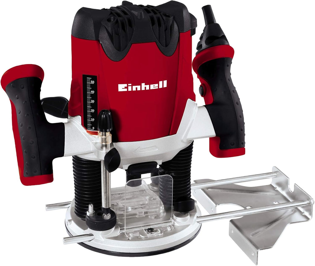 Einhell Oberfräse TE-RO 1255 E (1200 W, Spannzange Ø 6 und 8 mm, 55 mm Hubhöhe, elektronische Drehza
