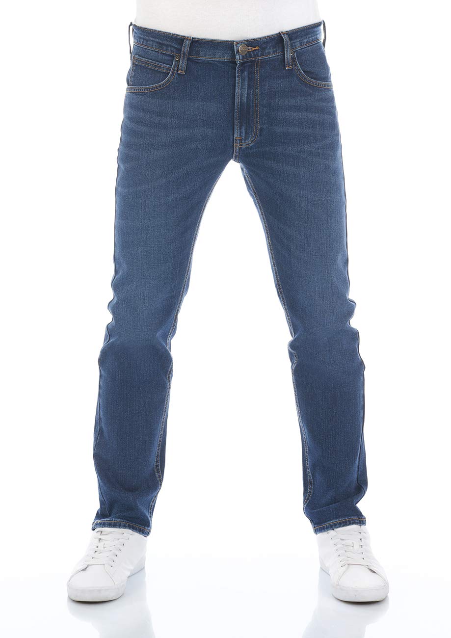 Lee Jeans Herren Stretch Regular Fit Daren Zip Fly Straight Fit Jeanshose Hose Denim Blau Schwarz Gr