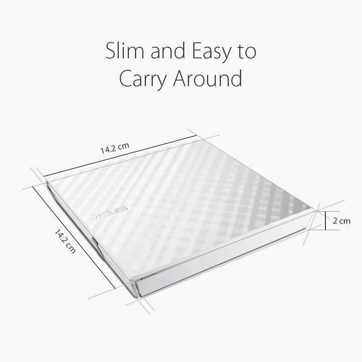 ASUS SDRW-08D2S-U Lite externer Slim DVD Brenner (8x DVD±R, 6x DVD±R DL, 5x DVD-RAM, USB 2.0) inkl.