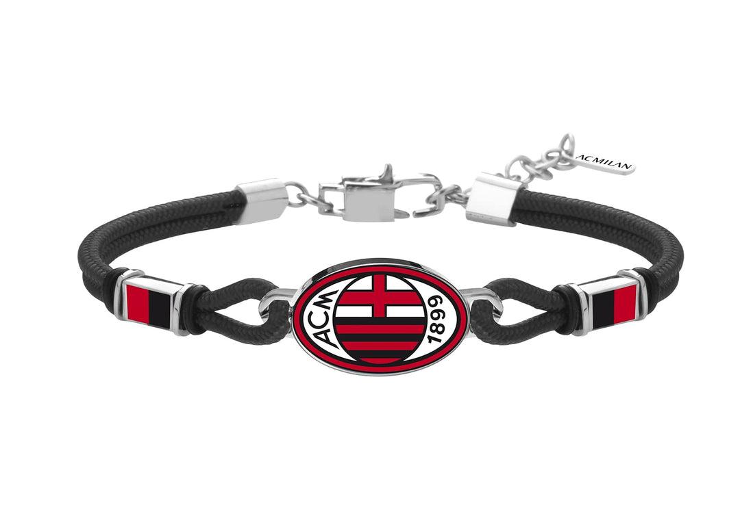 AC Milan Armband aus Edelstahl 316L mit Emaille, Taglia Unica, Edelstahl, Keine