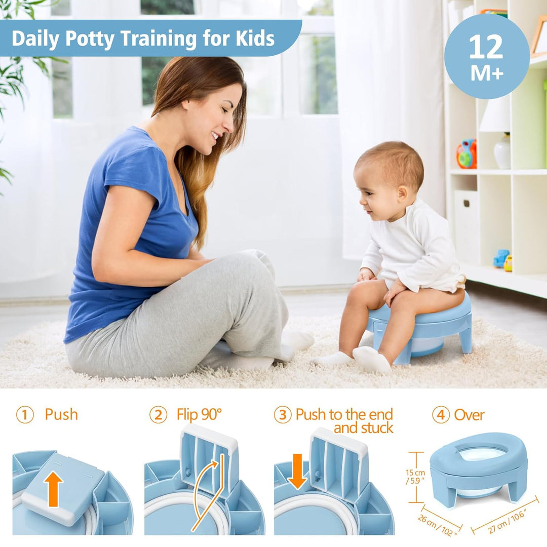 Toilettensitz Kinder,Töpfchen Training Sitze,Reisetöpfchen 3-IN-1 Unterwegs Potty Seat Baby Faltbare