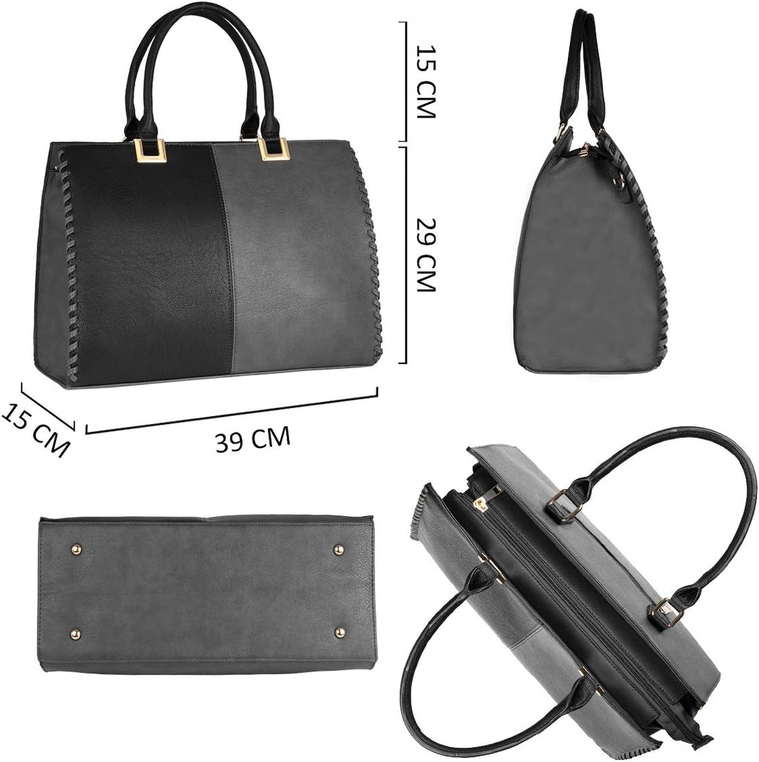 CRAZYCHIC - Damen Grosse Mehrfarbig Handtasche - Frauen Large Tote Shopper PU Leder - Schule Arbeit
