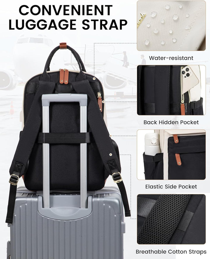 LOVEVOOK Rucksack Damen, 17 Zoll Laptop Reiserucksack Schulrucksack Wasserdicht Arbeitstasche Backpa
