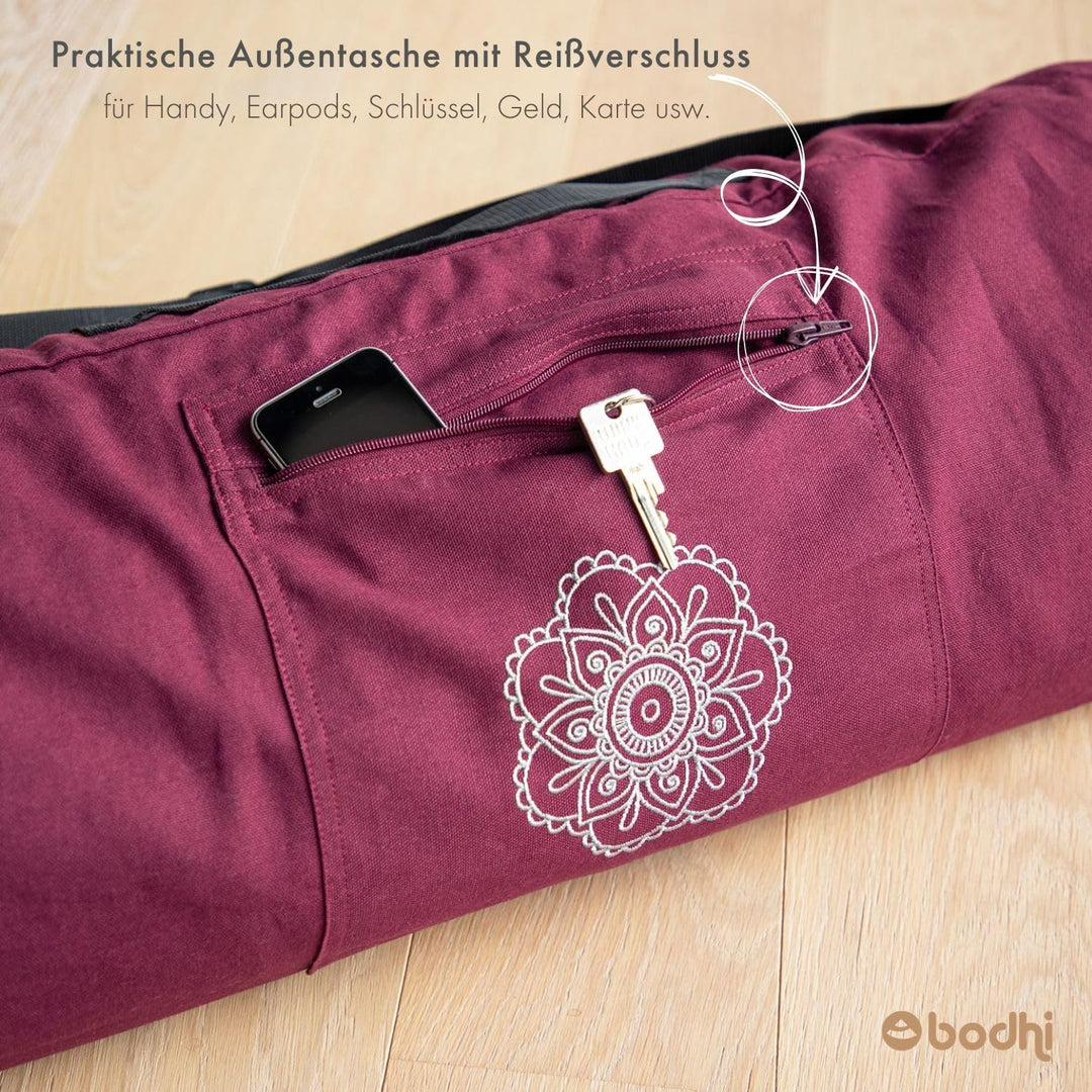 Bodhi SURYA BAG COTTON | Yogatasche gross für Schurwollmatten &amp; Yogamatten | Tasche aus 100% Baumwol