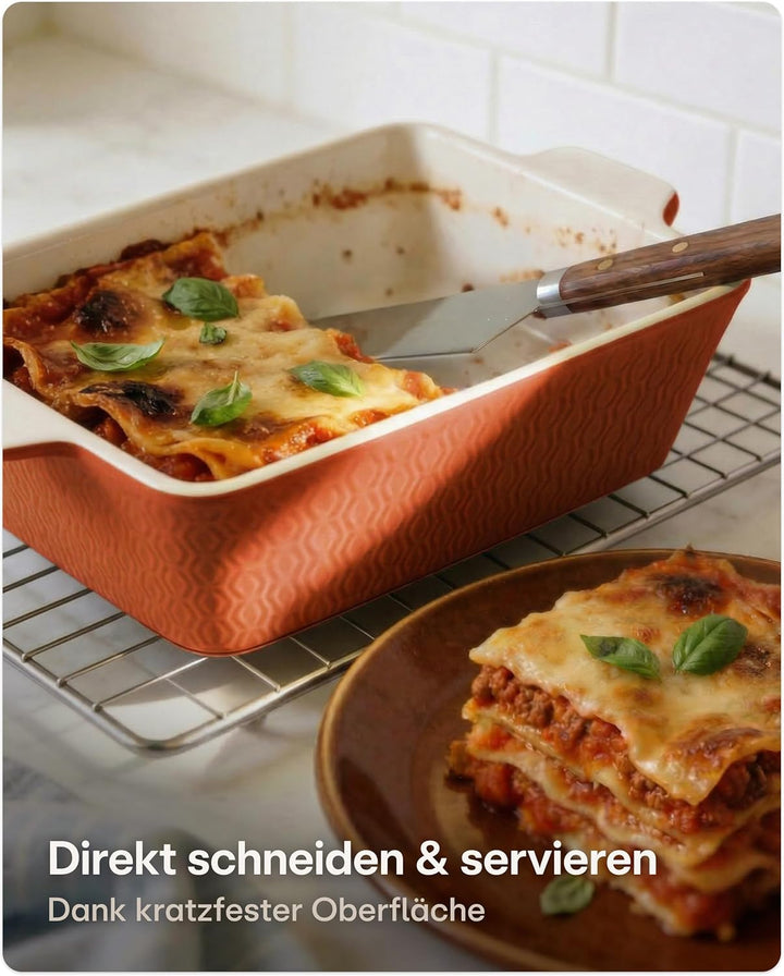 Praknu Auflaufform Klein aus Keramik für 2 Personen - Mini Auflaufform für Tiramisu &amp; Auflauf - Extr