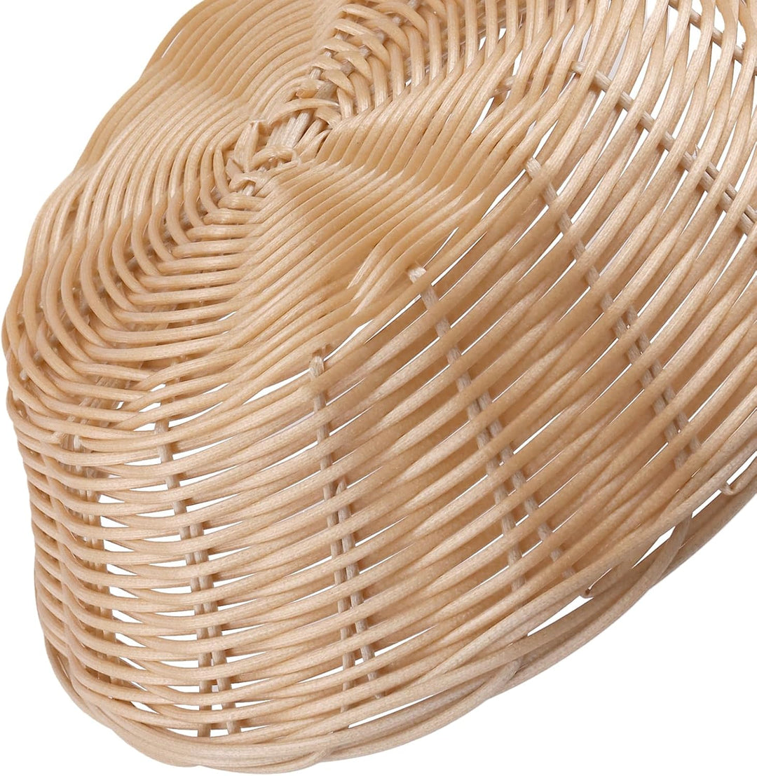 FUNSUEI 12er Set Brotkorb Rund Kunststoff, Brötchenkorb Brotkörbchen aus Plastik, 22 x 6 cm Brot Auf